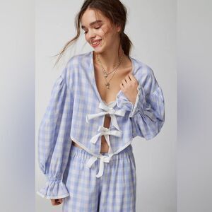 Out From Under UO women’s Charlotte Bow Light academia Fairy Top Small NWT *flw